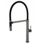 Kaya Pull Down Sink Mixer, Gun Metal With Matte Black Handle